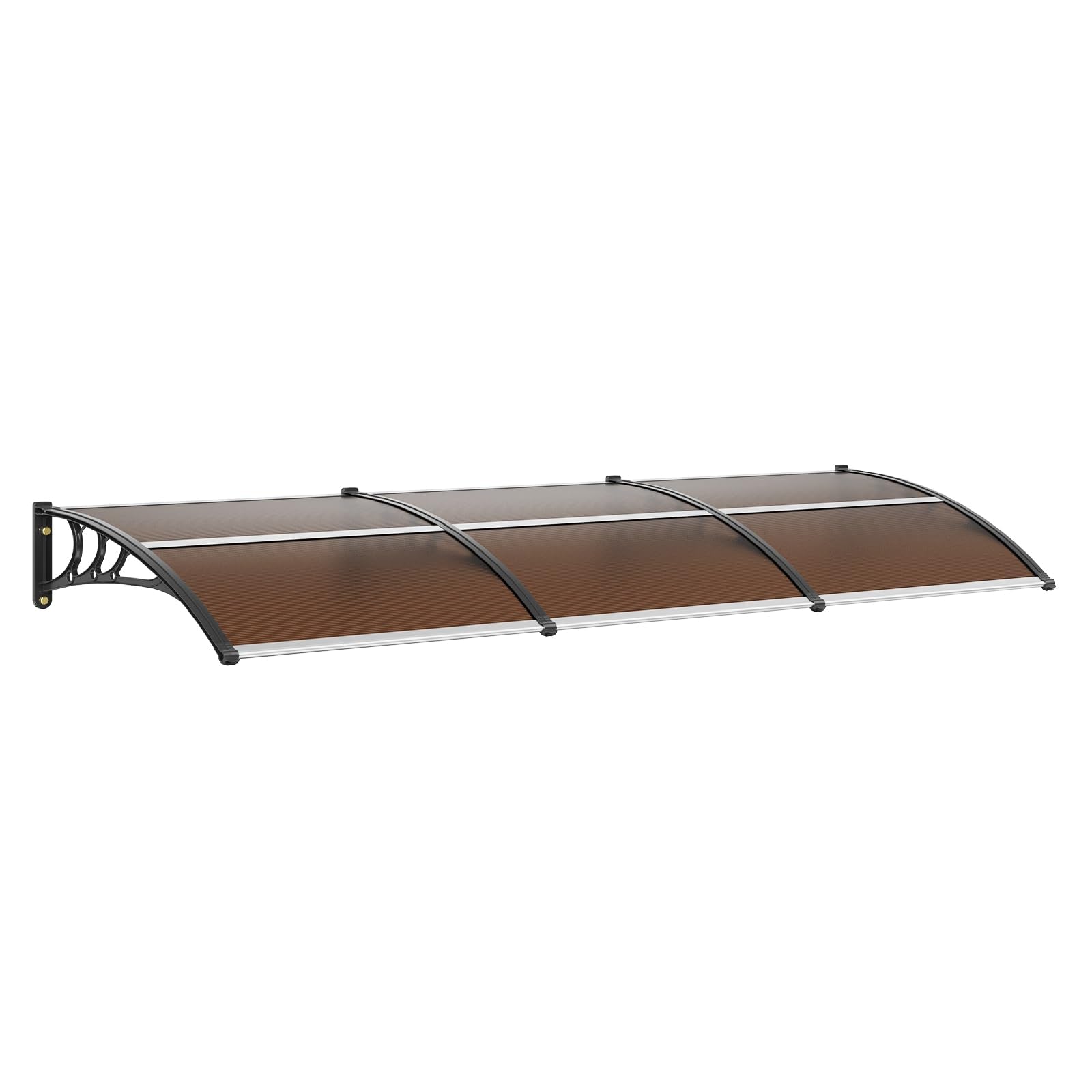 VEVOR Awnings for Door Entrance, 38" x 40" Window Door Awning Canopy Exterior with Drainage & ABS Bracket, Polycarbonate Cover Patio Door Awnings for Sun, UV, Rain, Snow Protection（Brown）