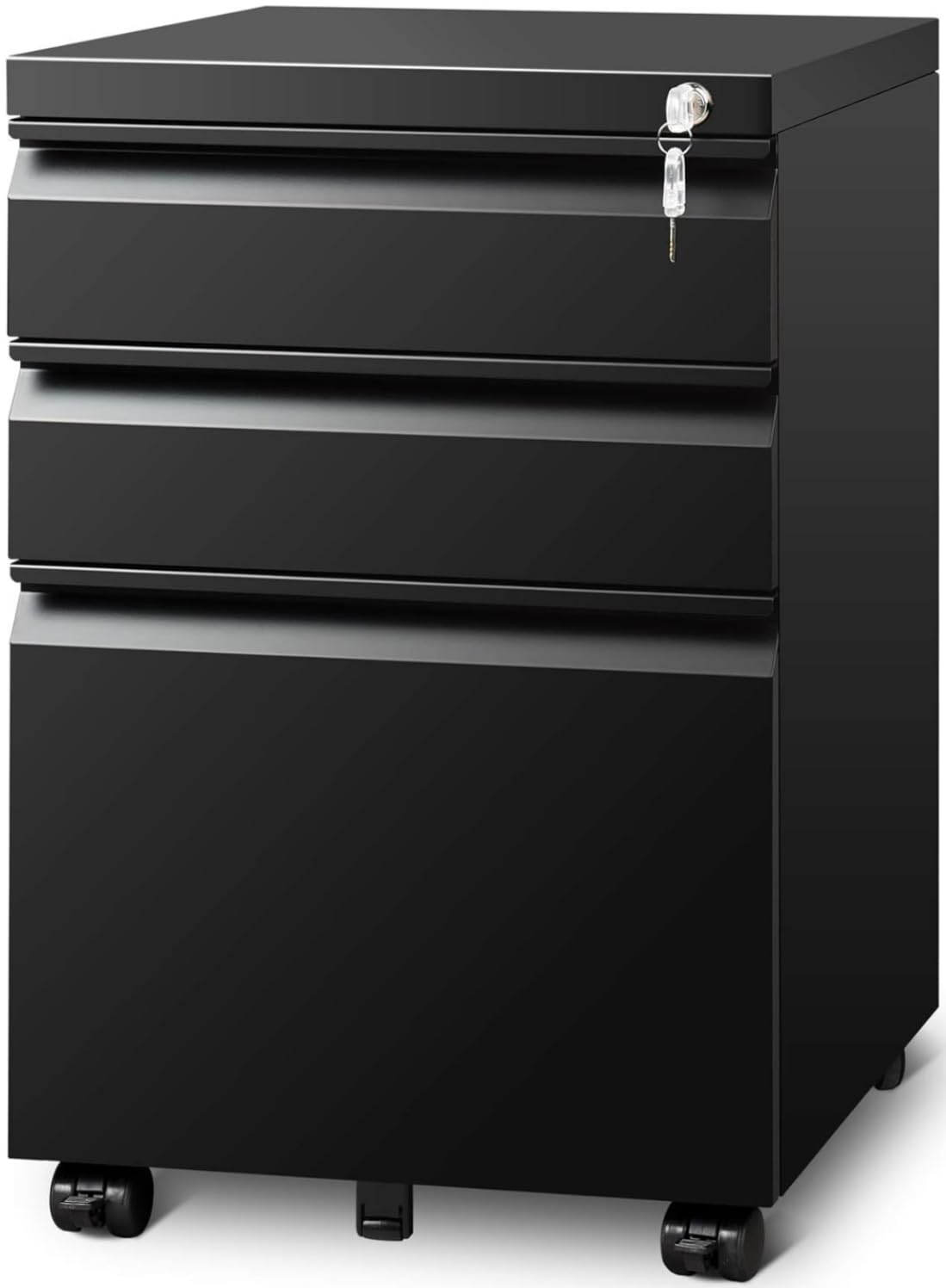 Guizeeopo Metal Storage Cabinet with Adjustable Shelves, Garage Storage Cabinets with Doors and Shelves, File Cabinets for Home Office, Kitchen Pantry Cabinet, 71'H, Black