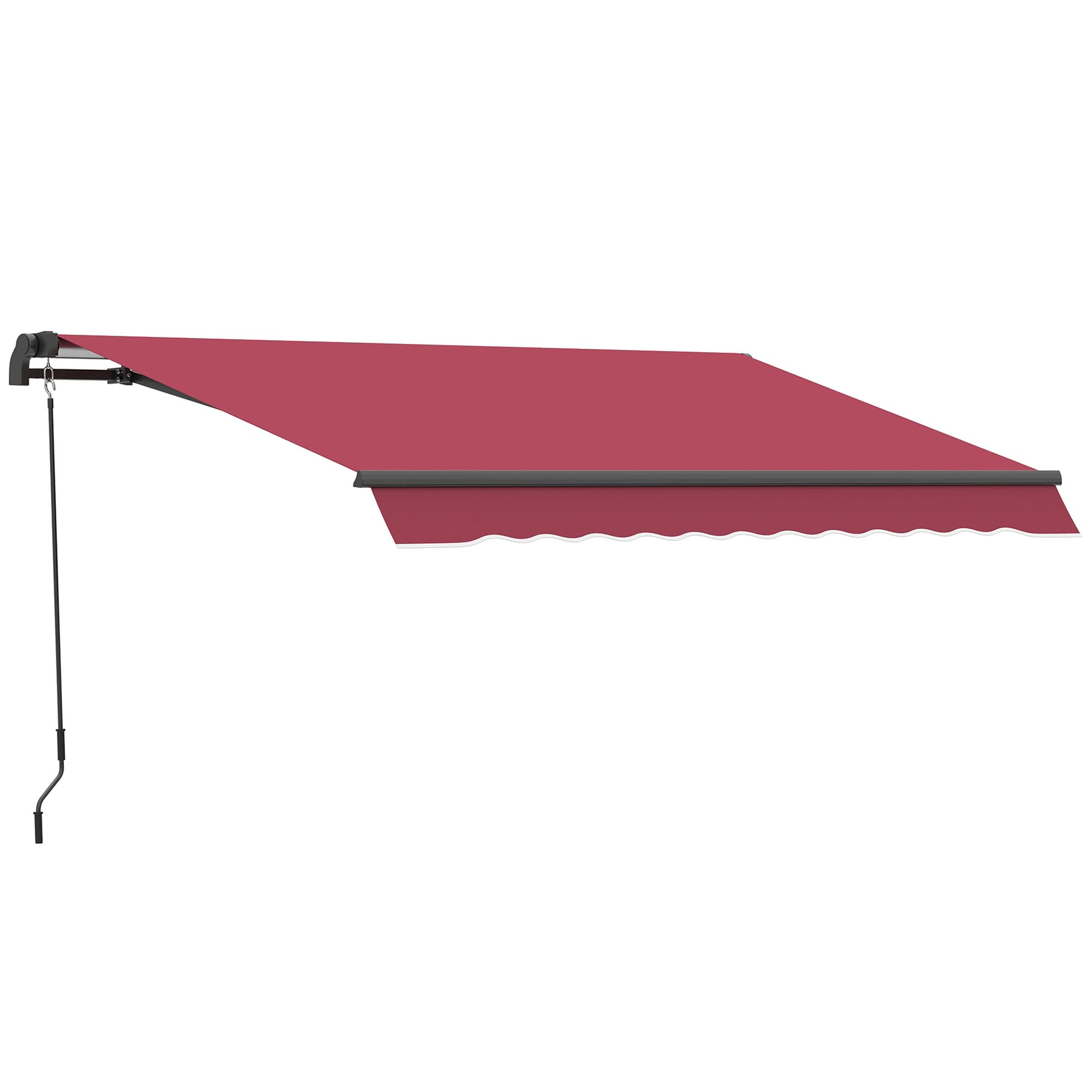 Outsunny 13' x 8' Retractable Awning, Patio Awnings, Sunshade Shelter w/Manual Crank Handle, UV & Water-Resistant Fabric and Aluminum Frame for Deck, Balcony, Yard, Beige