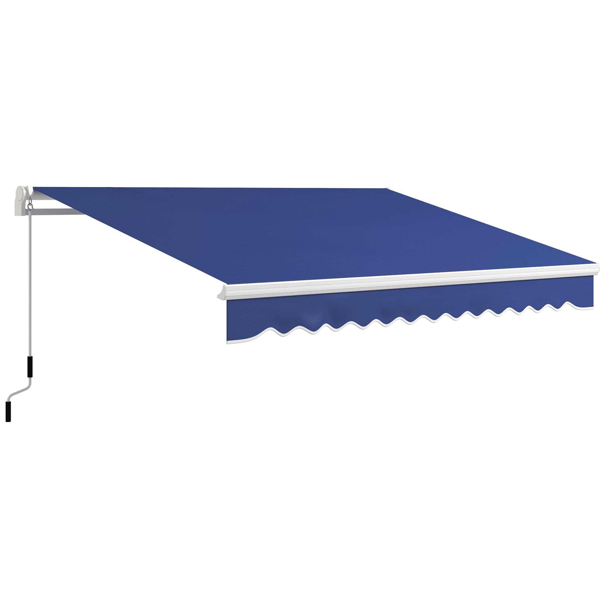 Outsunny 13' x 8' Retractable Awning, Patio Awnings, Sunshade Shelter w/Manual Crank Handle, UV & Water-Resistant Fabric and Aluminum Frame for Deck, Balcony, Yard, Beige