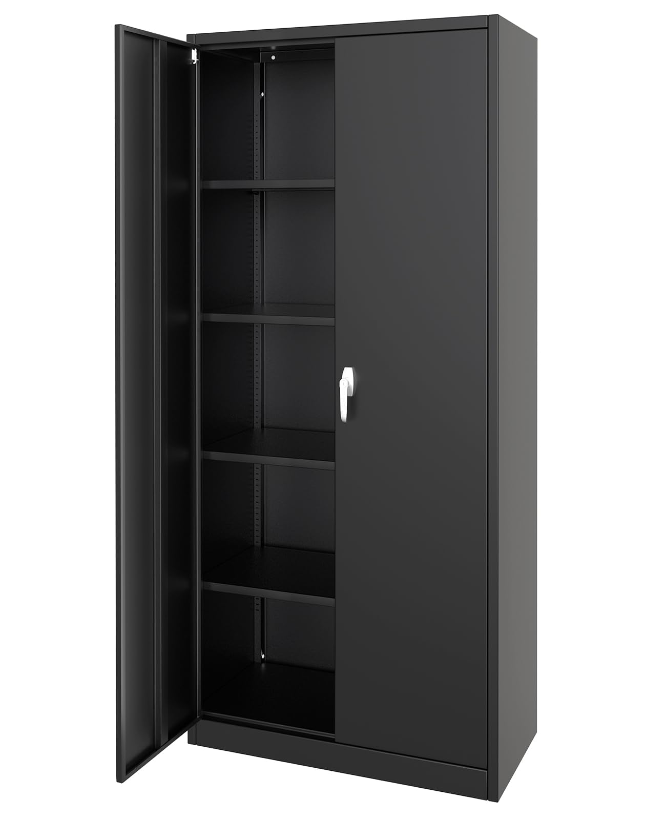 GarveeHome 72" Metal Storage Cabinet with Wheels, Locking Doors & 2 Drawers,Heavy Duty Rolling Garage Organizer with 2 Adjustable Shelves (with Wheels, with 2 Draws)