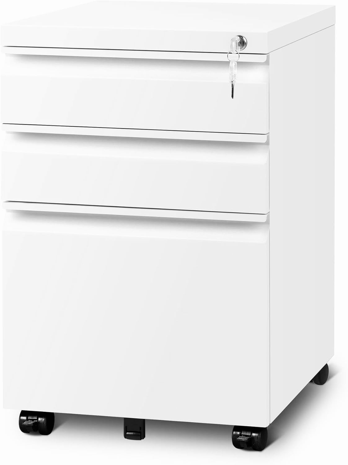 Guizeeopo Metal Storage Cabinet with Adjustable Shelves, Garage Storage Cabinets with Doors and Shelves, File Cabinets for Home Office, Kitchen Pantry Cabinet, 71'H, Black