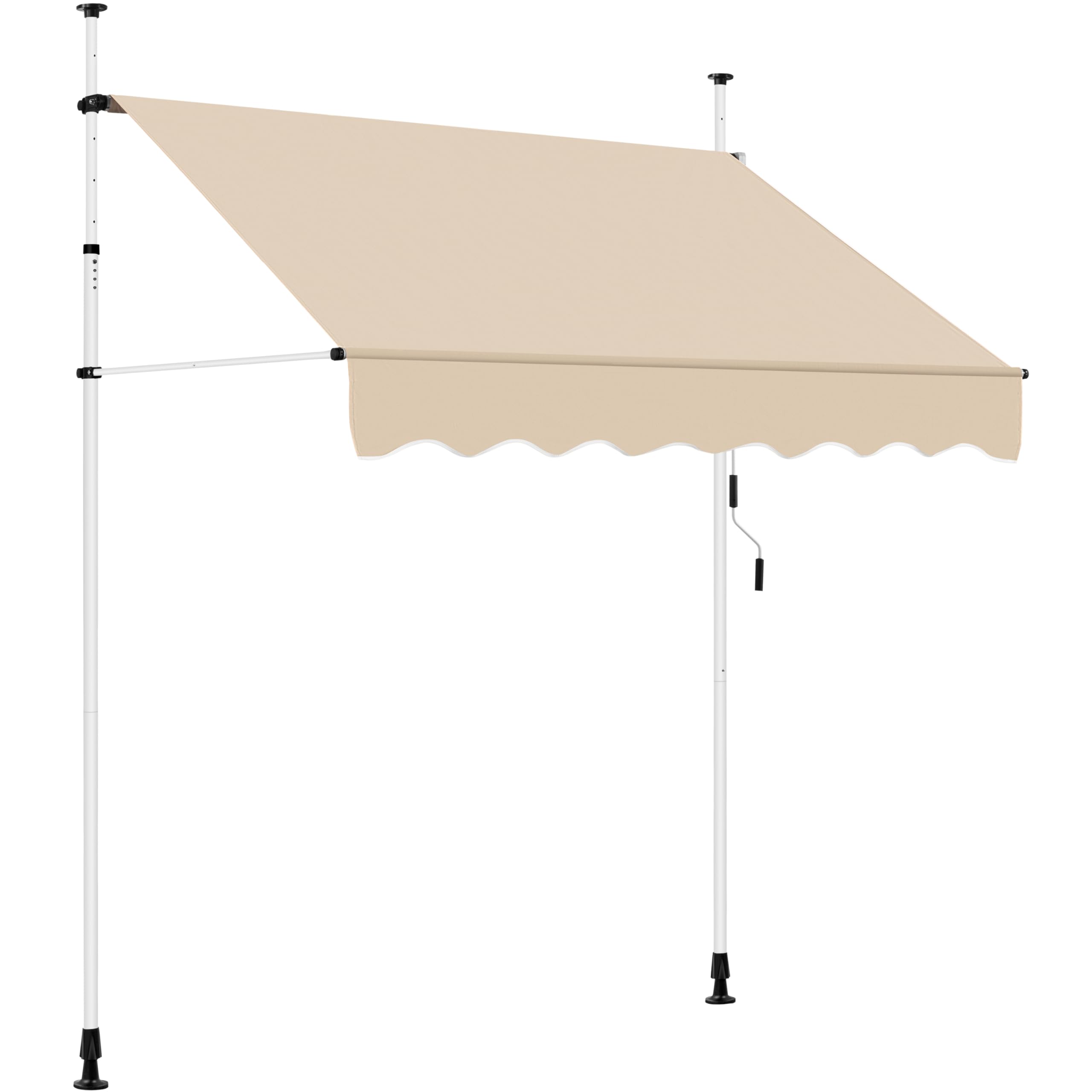 Yaheetech Manual Retractable Awning, 78"×118" Outdoor Sunshade Shelter Angle & Height Adjustable NO Drilling Patio Door Window Awnings, Canopy with UV Protection for Backyard, Dark Gray