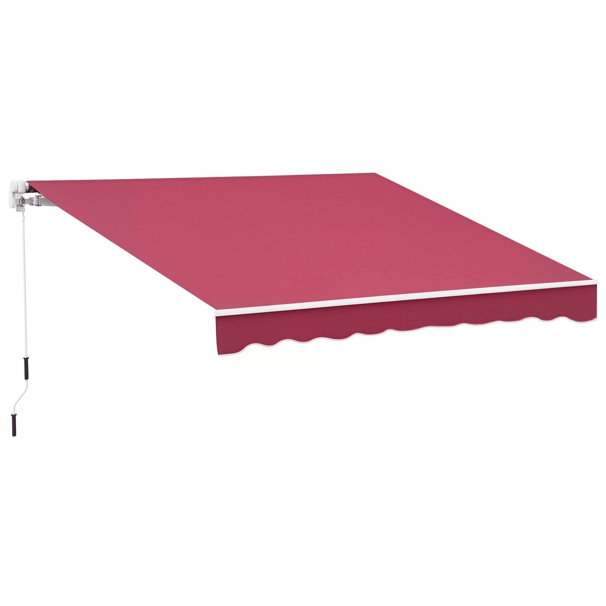 Outsunny 13' x 8' Retractable Awning, Patio Awnings, Sunshade Shelter w/Manual Crank Handle, UV & Water-Resistant Fabric and Aluminum Frame for Deck, Balcony, Yard, Beige