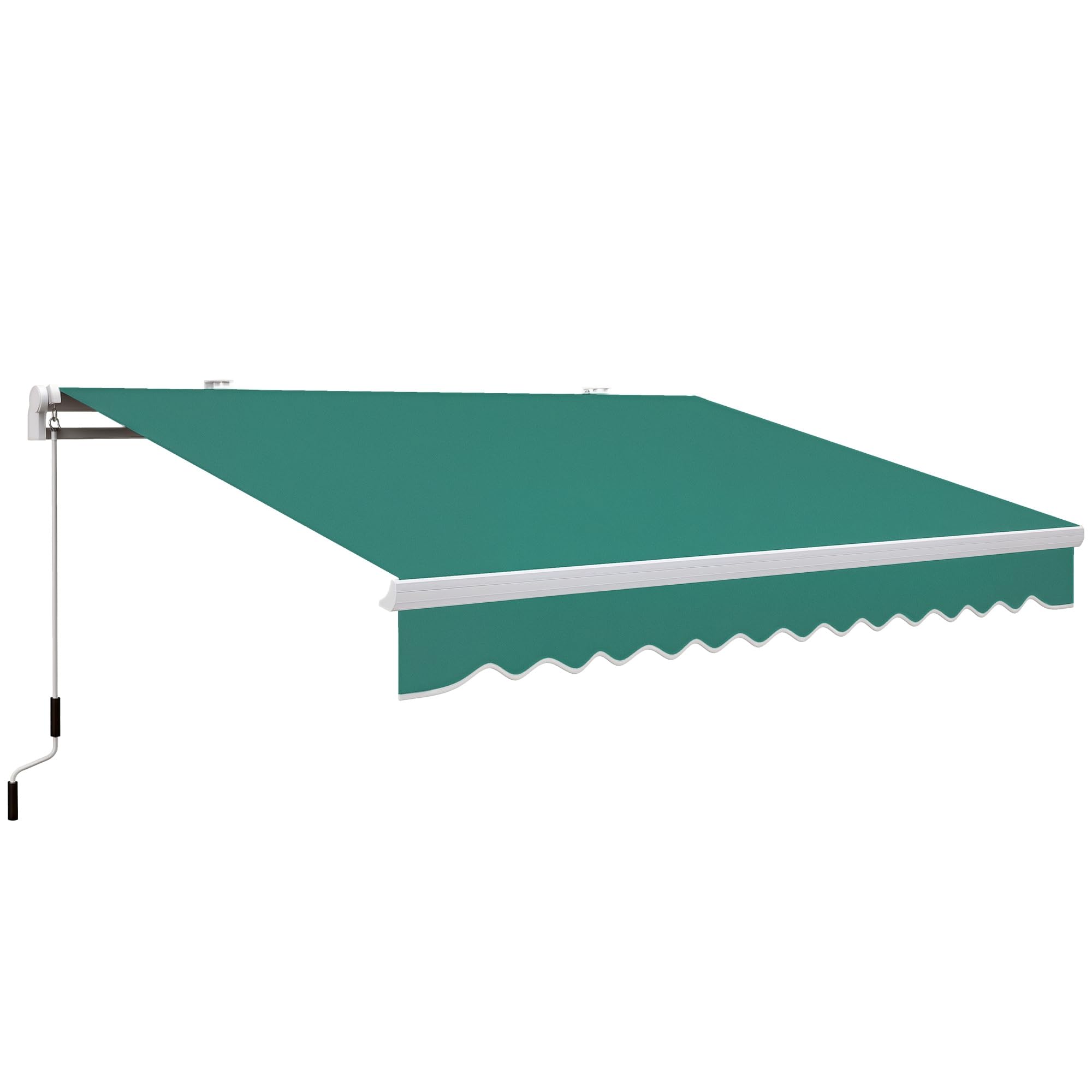 Outsunny 13' x 8' Retractable Awning, Patio Awnings, Sunshade Shelter w/Manual Crank Handle, UV & Water-Resistant Fabric and Aluminum Frame for Deck, Balcony, Yard, Beige