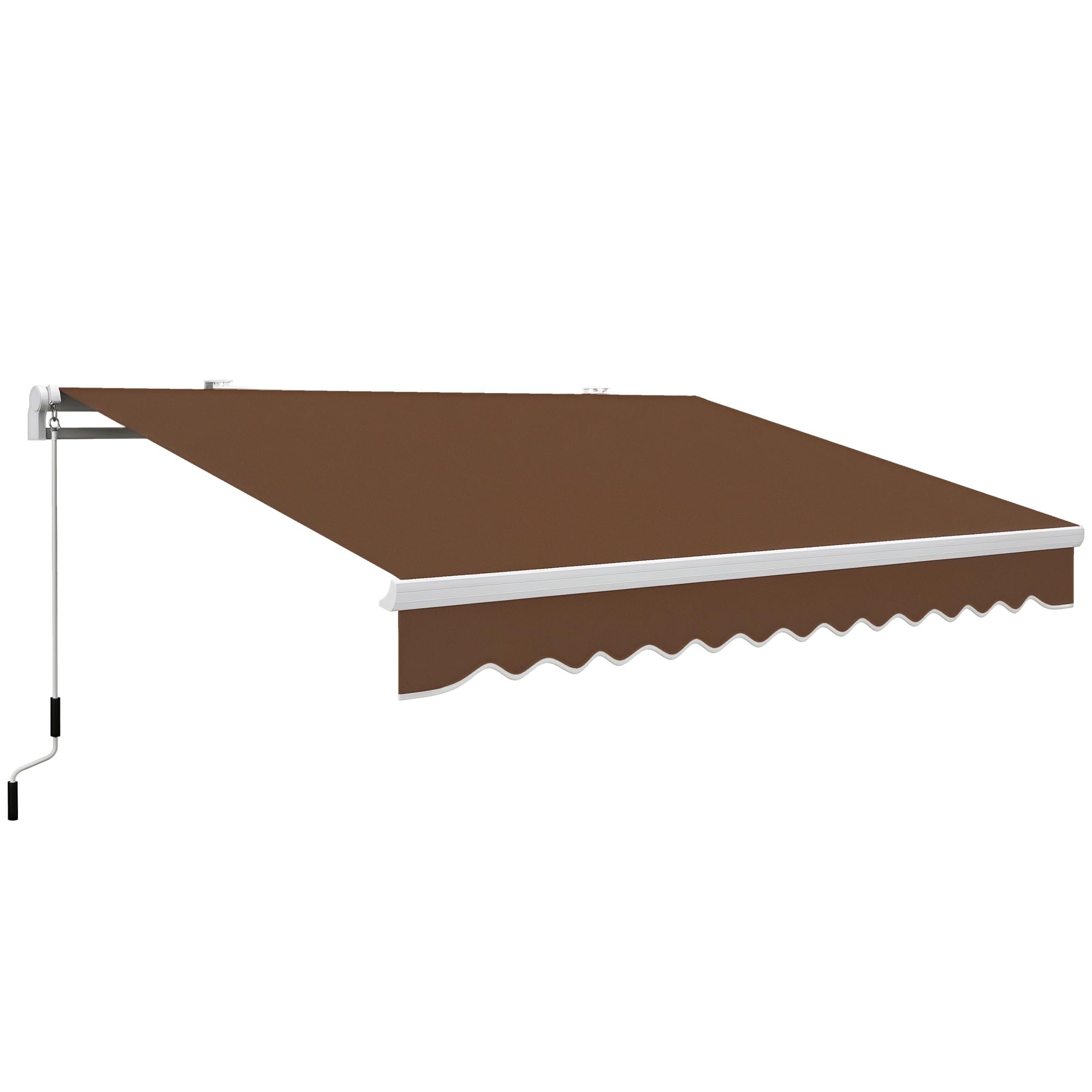 Outsunny 13' x 8' Retractable Awning, Patio Awnings, Sunshade Shelter w/Manual Crank Handle, UV & Water-Resistant Fabric and Aluminum Frame for Deck, Balcony, Yard, Beige