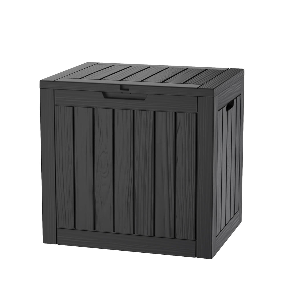 TARKARI 270 Gallon Lockable Resin Deck Box, Waterproof & UV-Resistant Outdoor Storage Box for Outdoor Cushion Storage, Garden Tools & Pool Accessories Storage, Black