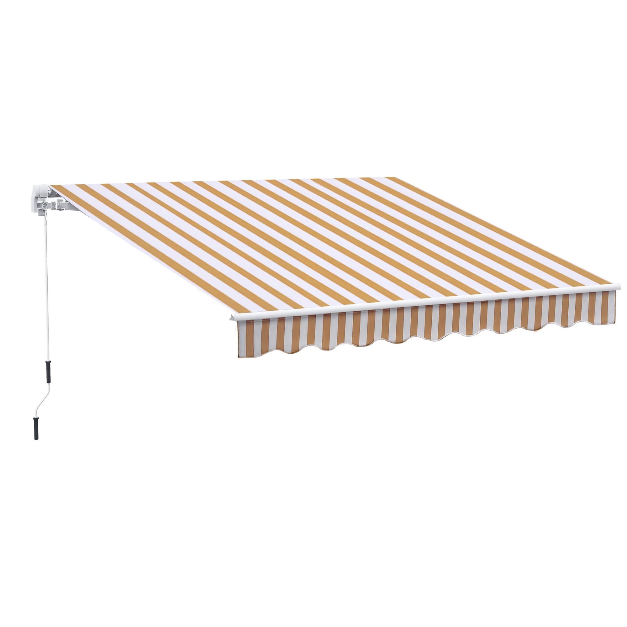 Outsunny 13' x 8' Retractable Awning, Patio Awnings, Sunshade Shelter w/Manual Crank Handle, UV & Water-Resistant Fabric and Aluminum Frame for Deck, Balcony, Yard, Beige