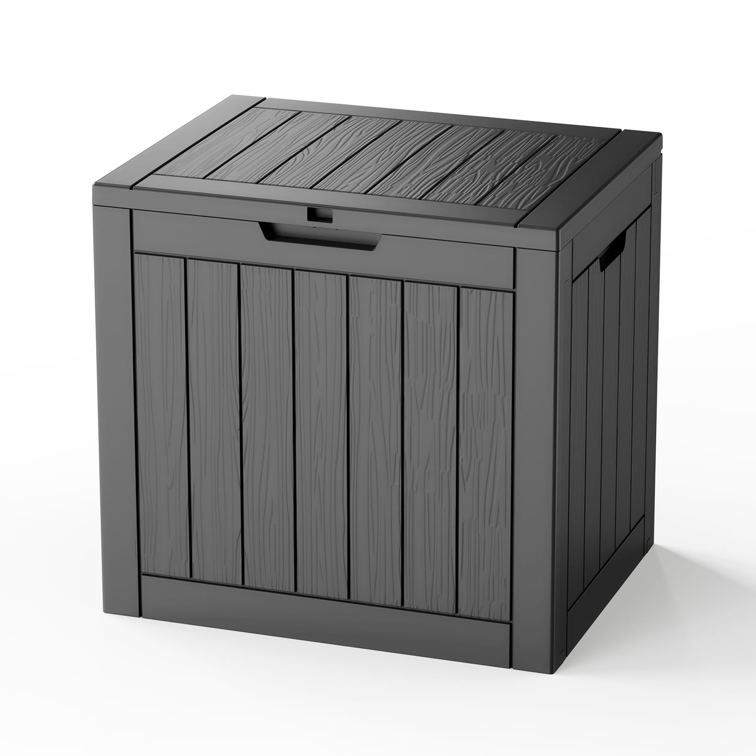 30 Gallon Outdoor Deck Box, Lockable Waterproof Outdoor Storage Boxes For Garden Tools,Indoor Cushions,Accessories Outside Storage Resin Weatherproof Container(Black)
