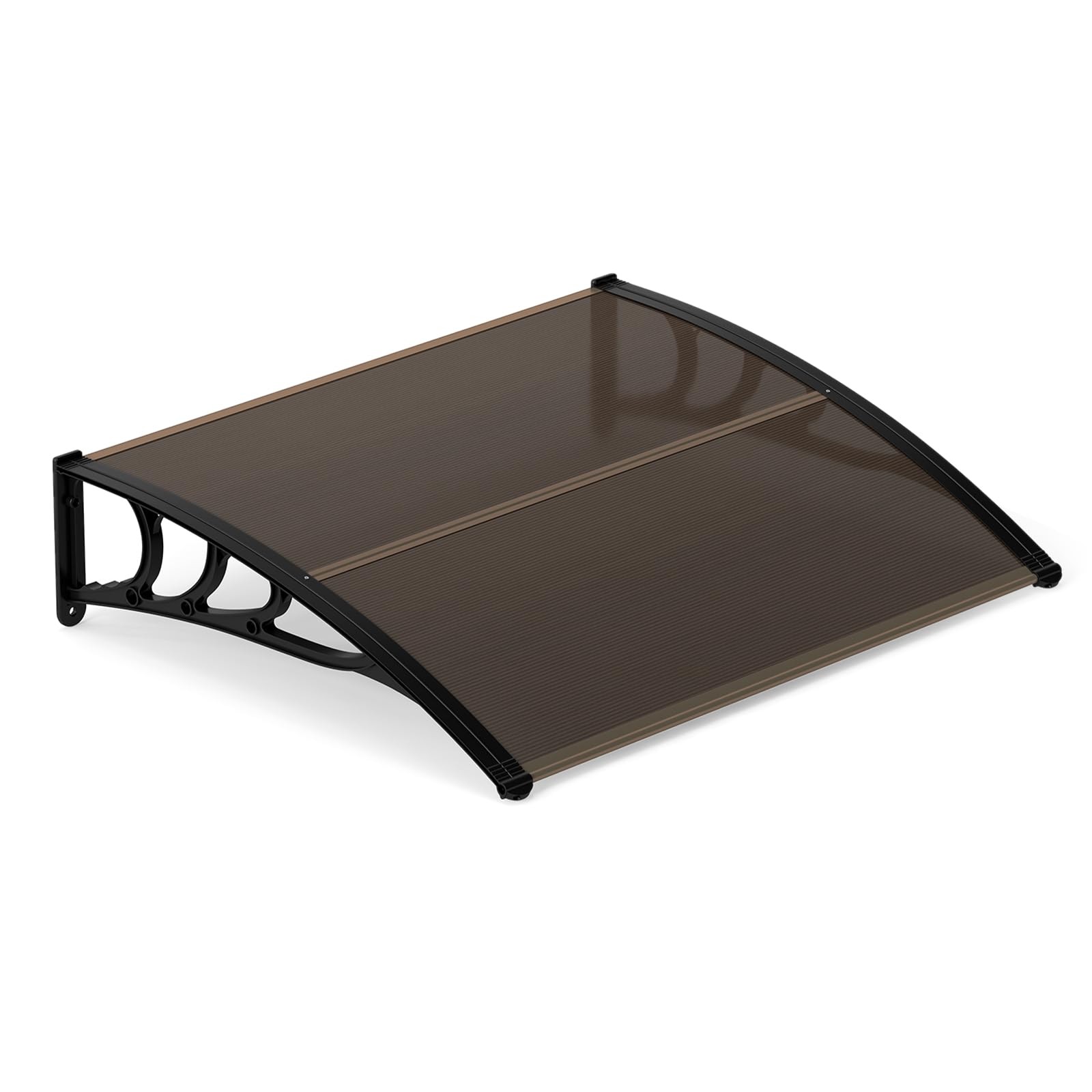 Tangkula 40" x 48" Window Awning, Modern Polycarbonate Overhead Door Awning with Hollow Sheet for Rain Snow Sunlight Protection, UPF 50+ Awnings for Patio, Door, Deck, Porch