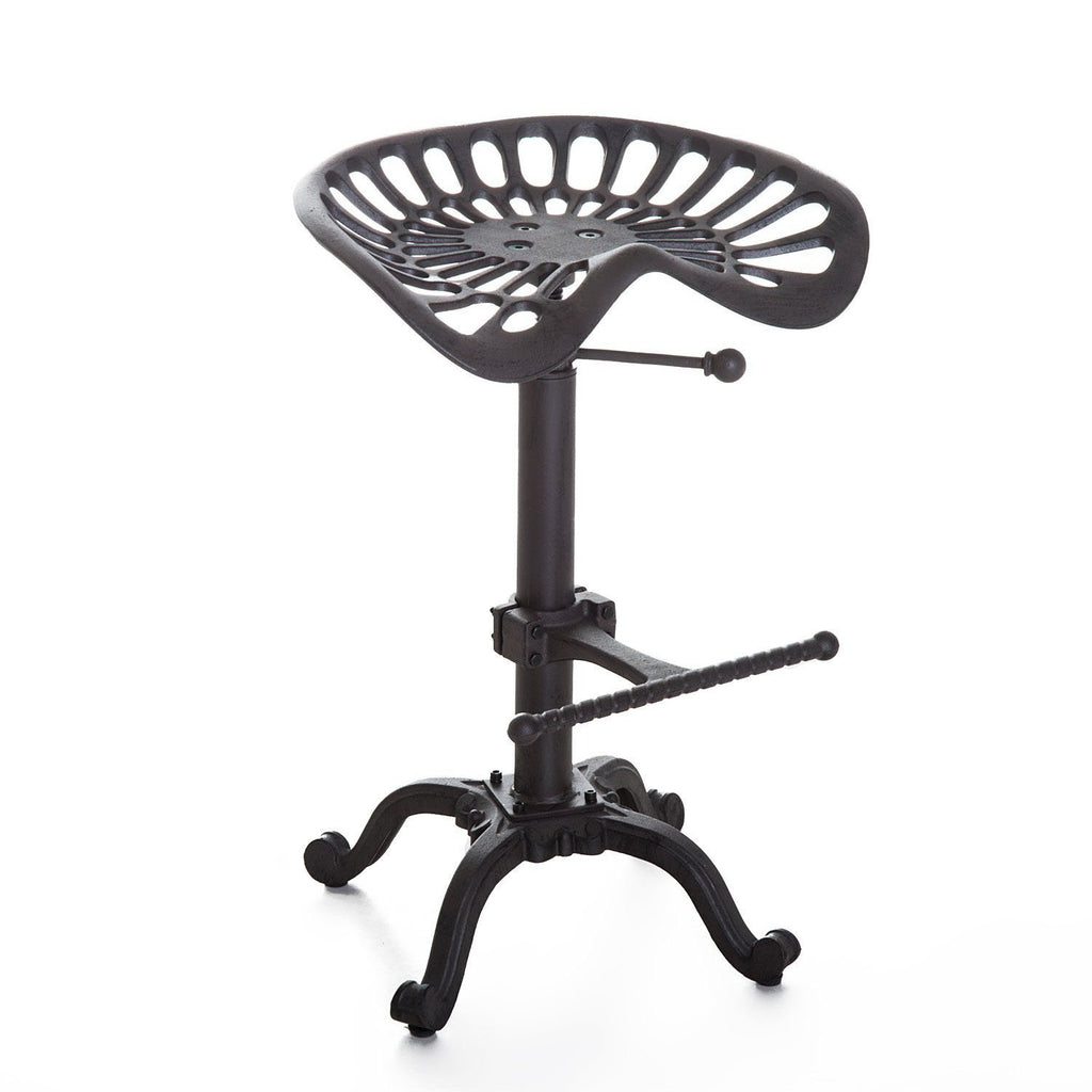 Rustic Industrial Farmhouse Tractor Seat Counter Height Adjustable Bar Stool Cast Iron Swivel Stool Industrial bar Chair (Rust, Cast Iron)