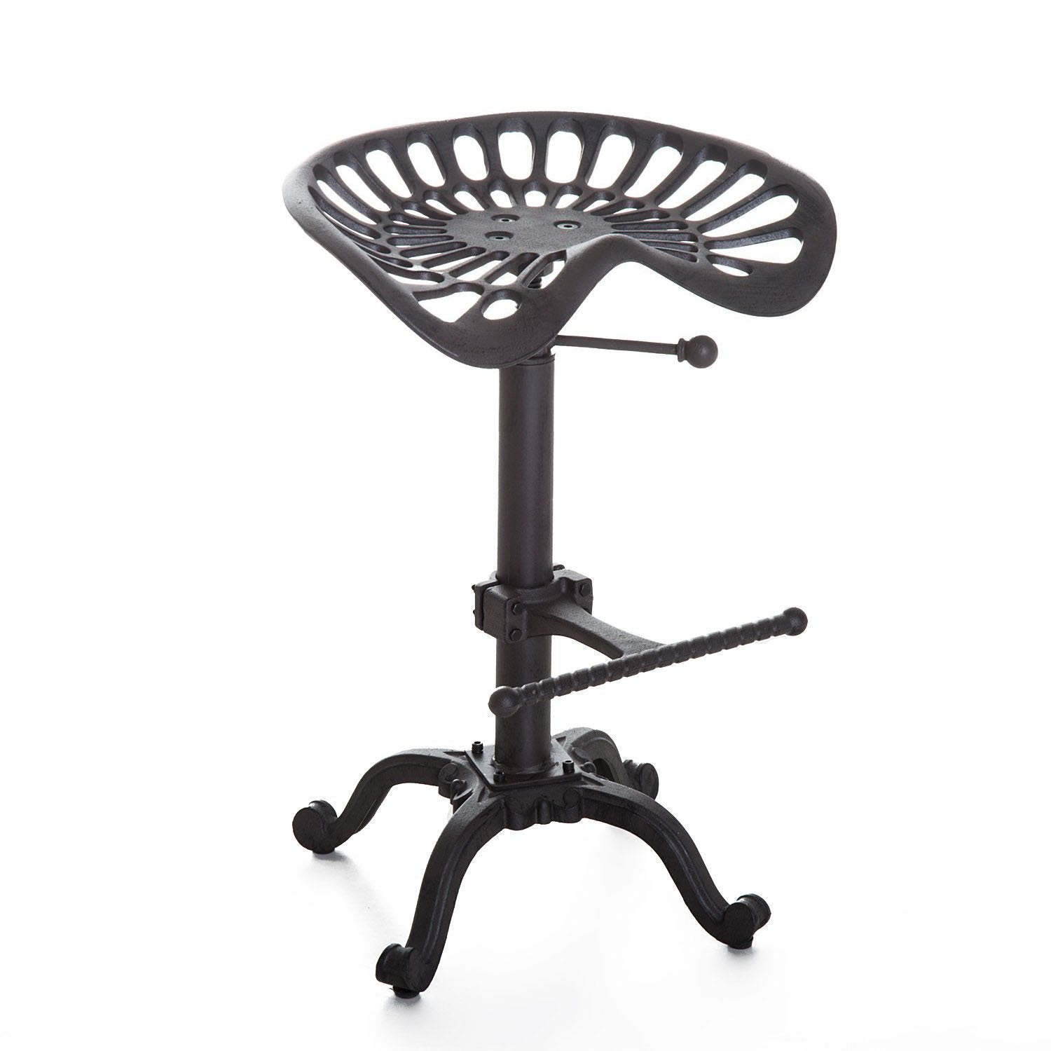 Rustic Industrial Farmhouse Tractor Seat Counter Height Adjustable Bar Stool Cast Iron Swivel Stool Industrial bar Chair (Rust, Cast Iron)