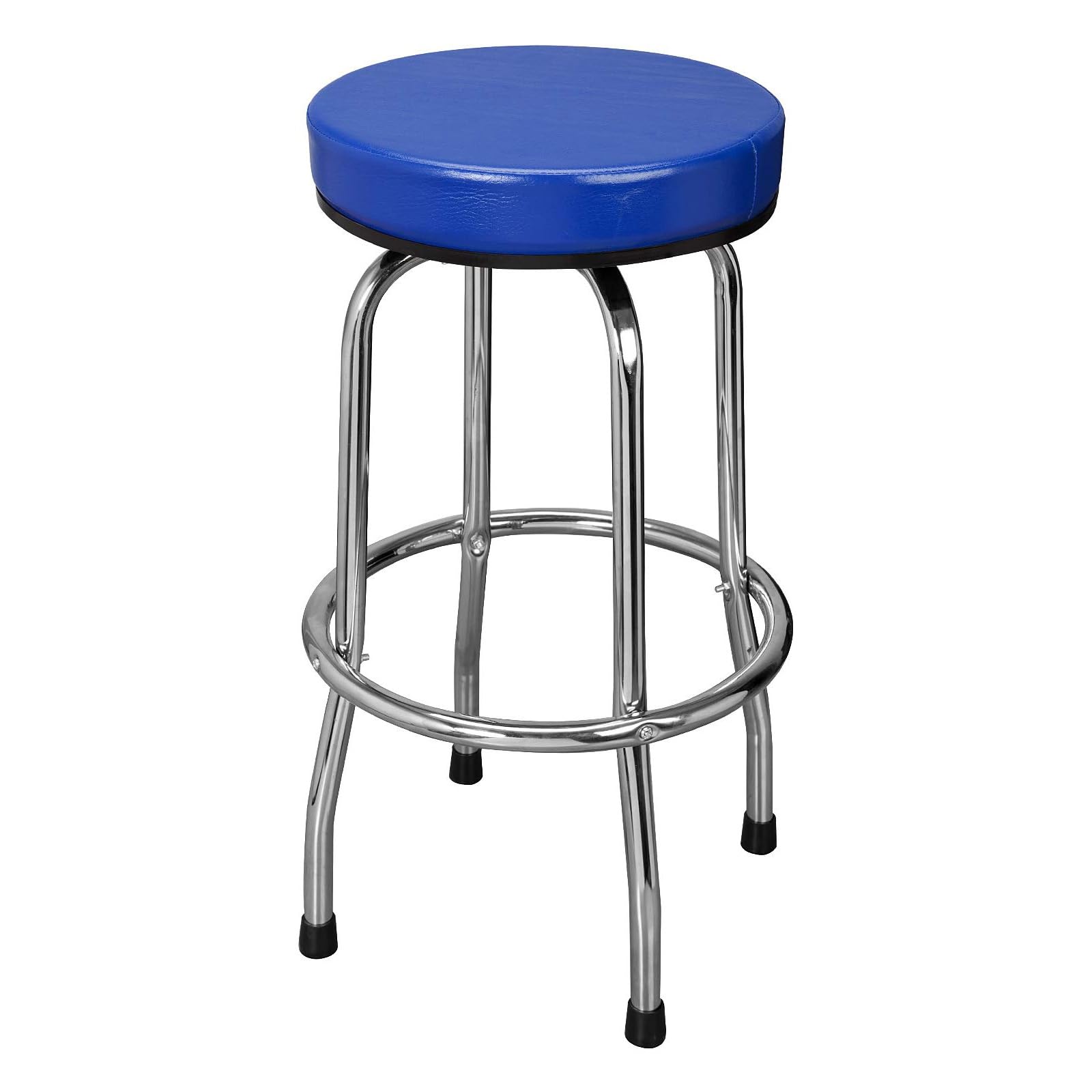 BIG RED Torin Swivel Bar Stool: Padded Garage/Shop Seat with Chrome Plated Legs, Black, 28.74" Tall, 18.5" Diameter