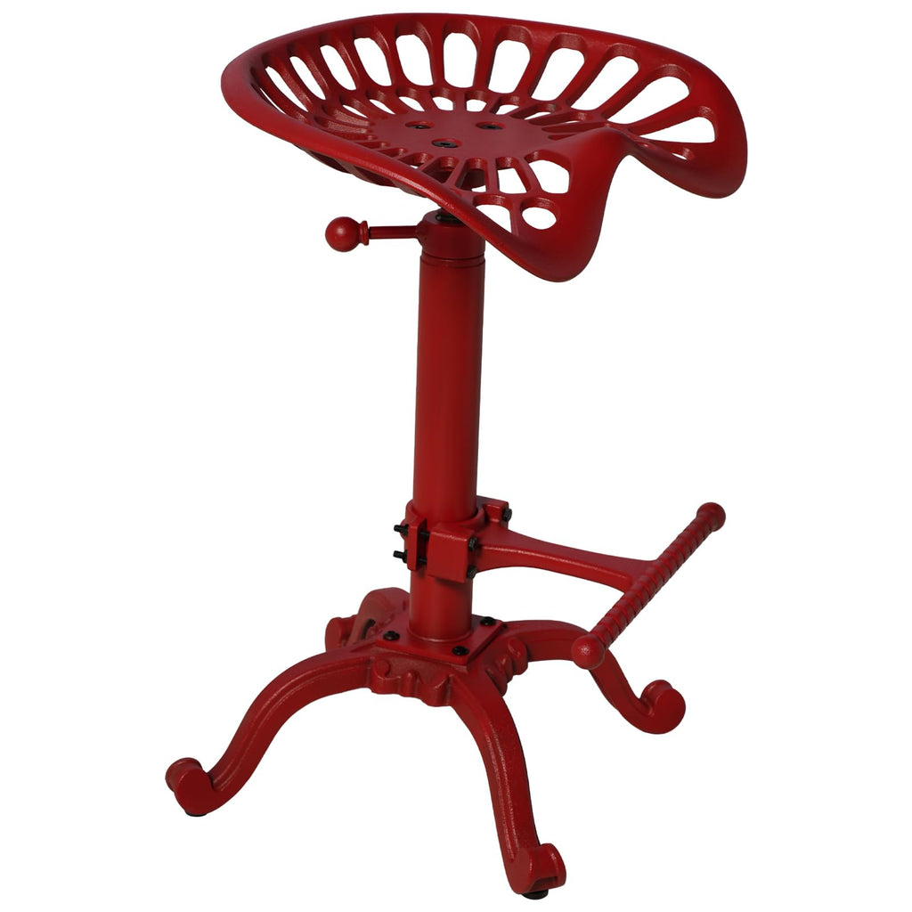 Industrial Bar Stool-Swivel Tractor Seat-Kitchen Dining Counter Chair-Extra Pub Height- Adjustable 24.8-31"-Iron Cast Design