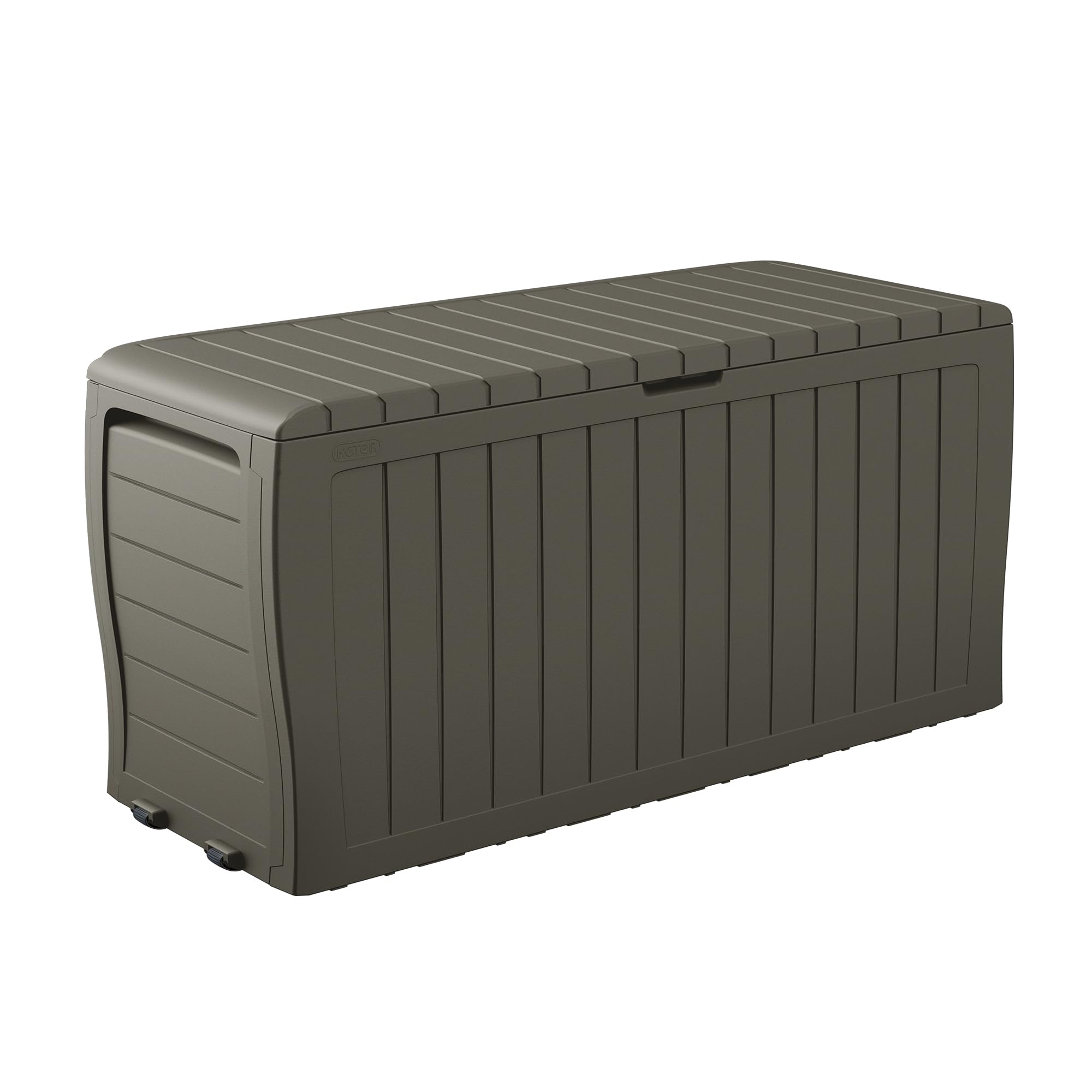 Keter Marvel Plus 71 Gallon Resin Outdoor Storage Box for Patio Furniture Cushions, Throw Pillows, Garden Tools and Pool Floats, Brown