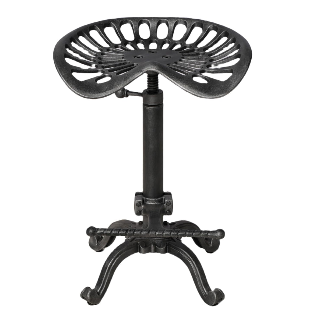 Industrial Bar Stool-Swivel Tractor Seat-Kitchen Dining Counter Chair-Extra Pub Height- Adjustable 24.8-31"-Iron Cast Design