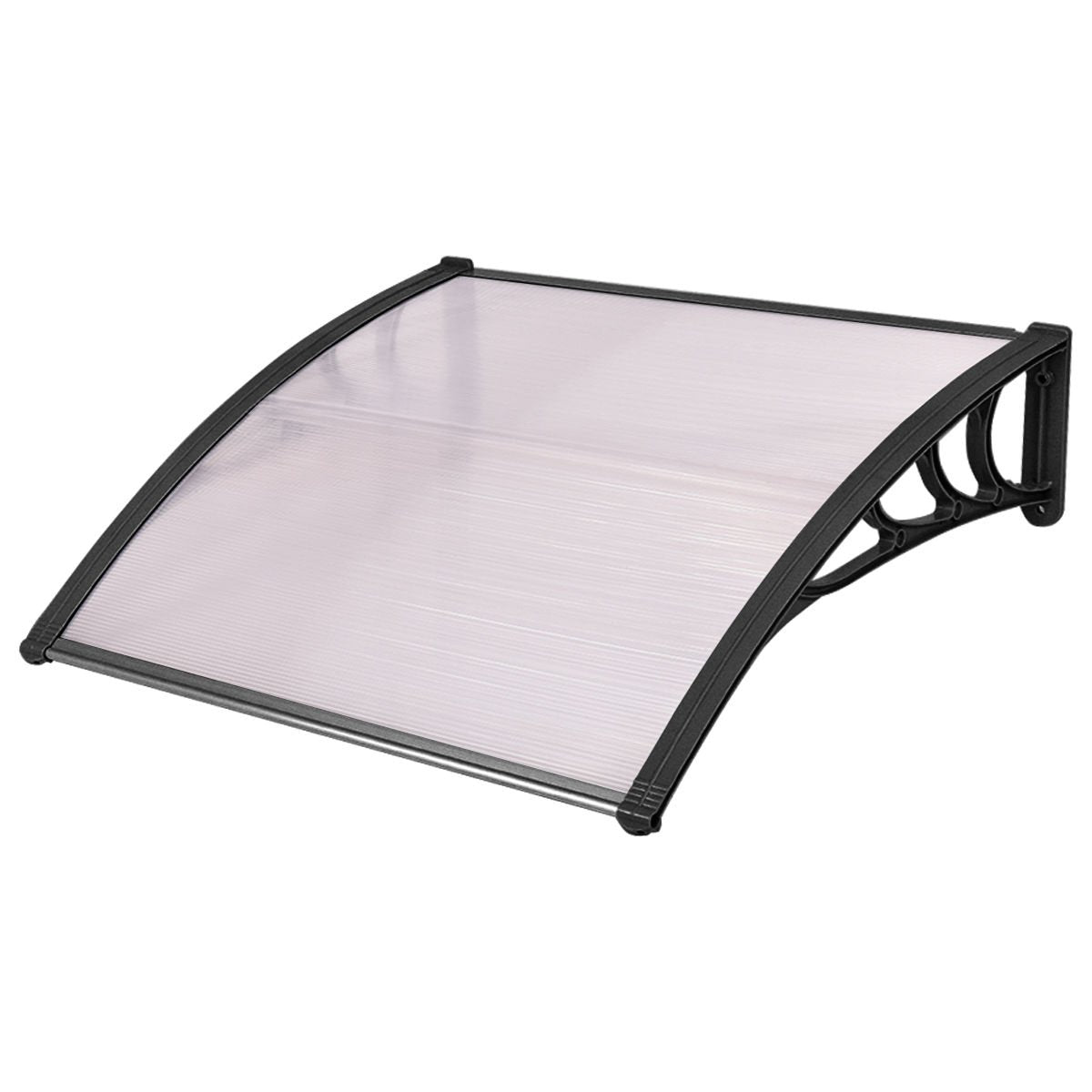 Tangkula 40" x 48" Window Awning, Modern Polycarbonate Overhead Door Awning with Hollow Sheet for Rain Snow Sunlight Protection, UPF 50+ Awnings for Patio, Door, Deck, Porch