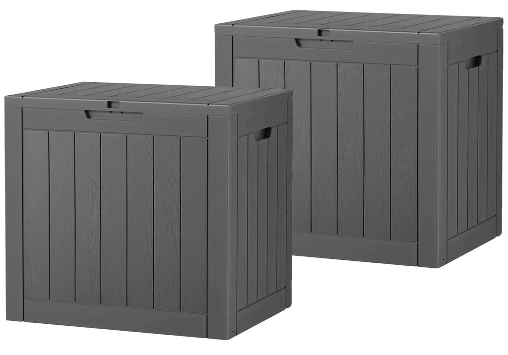 Outdoor Storage Box, Resin Deck Boxes Indoor and outdoor, Waterproof Storage Box Lockable Lid (Black,260 Gallon)