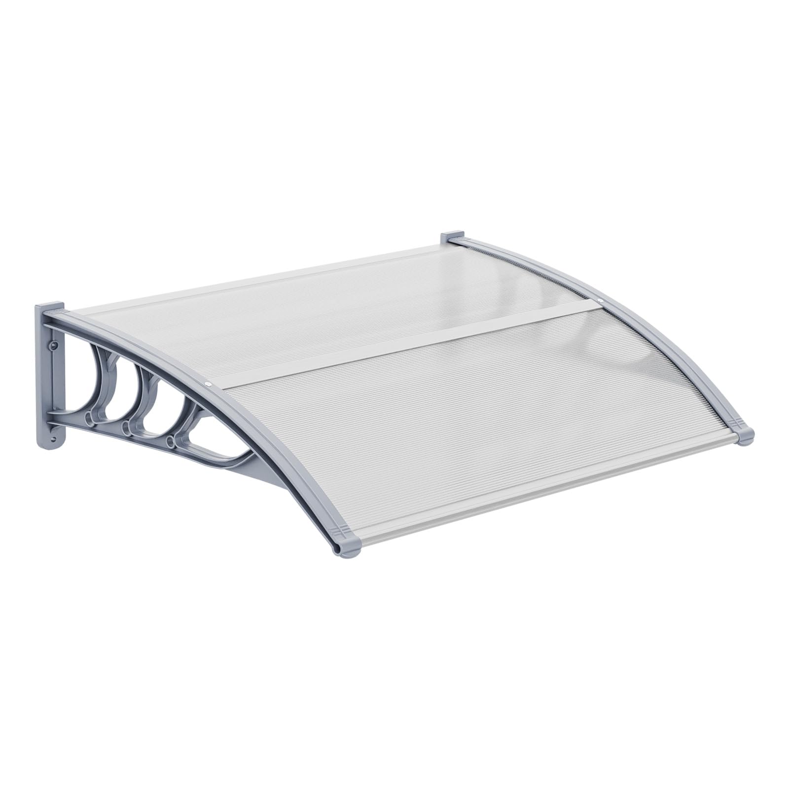 VINGLI Window Awning Door Canopy Exterior, 40" x 80" Awnings for Doors Polycarbonate Cover Patio Door Awning Rain Snow Sunlight Protection Hollow Sheet (Brown Board & Black Bracket)