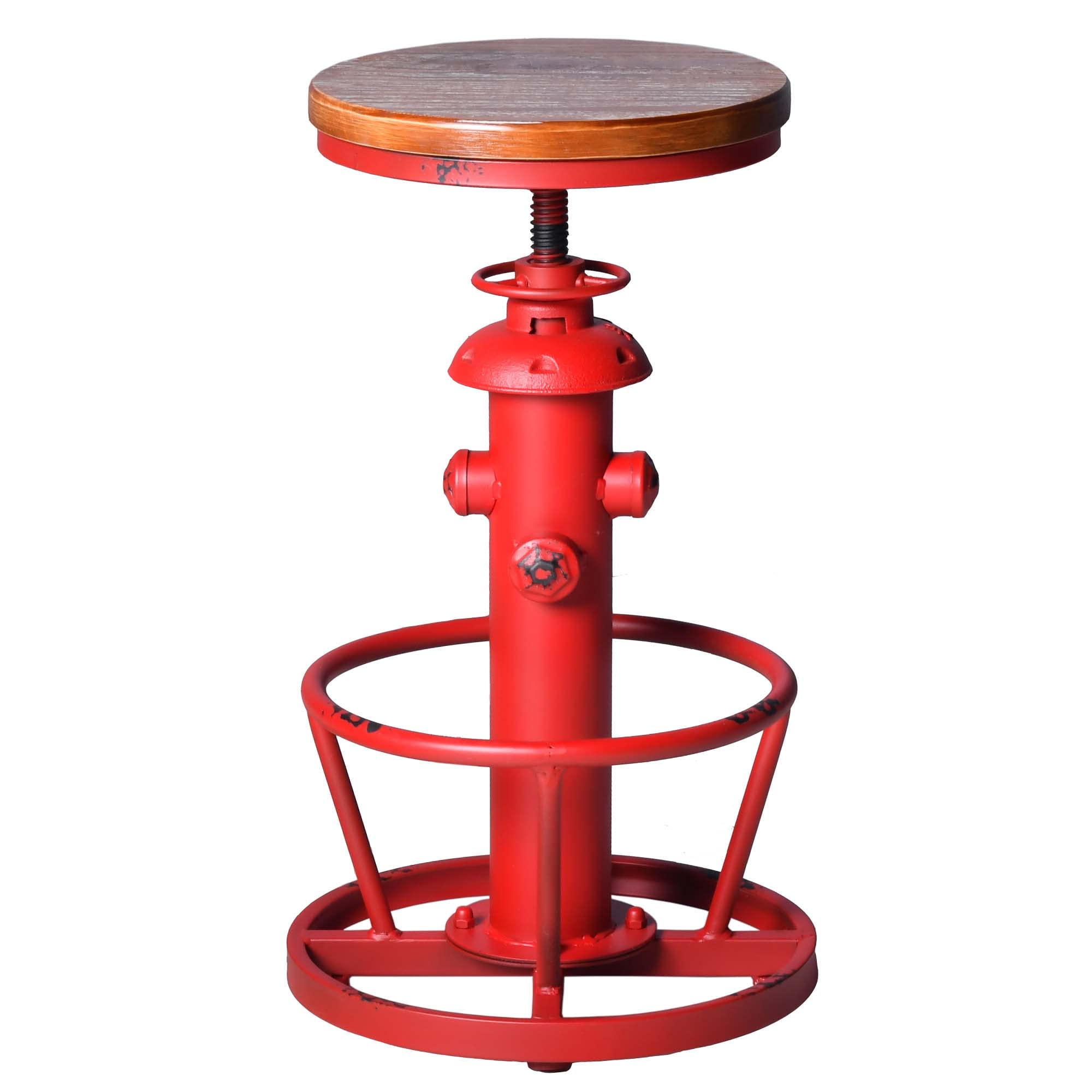 Topower Antique Industrial Round Bottom Adjustable Height Cafe Coffee Retro Vintage Stylish Water Pipe Design Pub Kitchen Bar Stool (Silver, PU Leather Top)