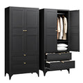 Letaya Metal Wardrobe Cabinets with Lock,Clothing Locker 72" X 36" X 18" Storage Cabinets for Home Room,Fire Department, School, Employee,Gym,Government (Black)