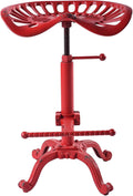 Industrial Bar Stool-Swivel Tractor Seat-Kitchen Dining Counter Chair-Extra Pub Height- Adjustable 24.8-31"-Iron Cast Design