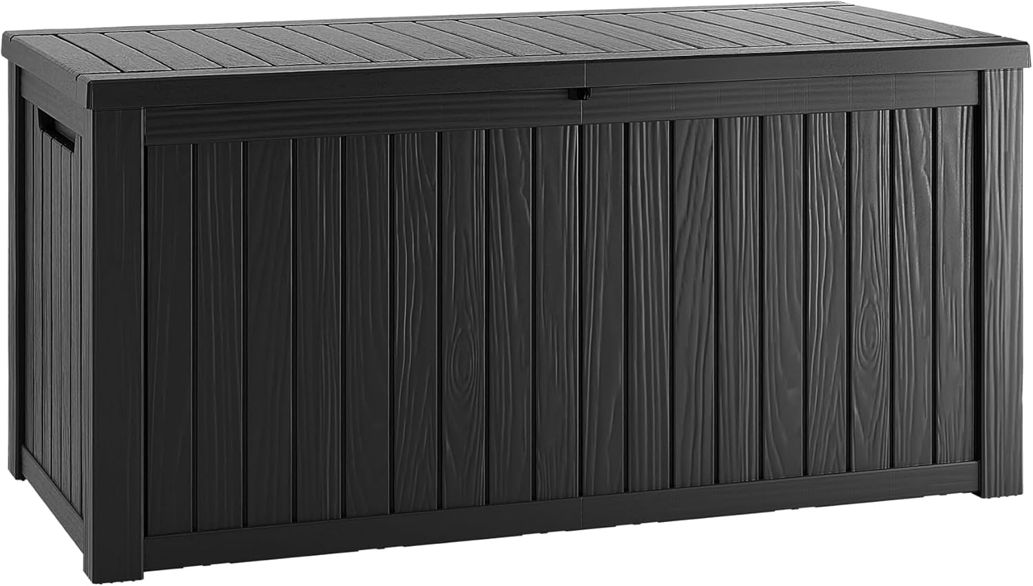 TARKARI 270 Gallon Lockable Resin Deck Box, Waterproof & UV-Resistant Outdoor Storage Box for Outdoor Cushion Storage, Garden Tools & Pool Accessories Storage, Black