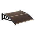 VINGLI Window Awning Door Canopy Exterior, 40" x 80" Awnings for Doors Polycarbonate Cover Patio Door Awning Rain Snow Sunlight Protection Hollow Sheet (Brown Board & Black Bracket)