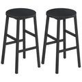 MAHANCRIS Bar Stools, Set of 2 Round Bar Chairs with Footrest, 24.4 Inch Kitchen Breakfast Bar Stools, Industrial Bar Stools, Easy Assembly, for Dining Room, Kitchen, Rustic Brown BAHR0201Z