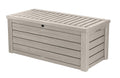 Keter 150 Gallon Resin Large Deck Box Organization and Storage Box for Patio, Outdoor Cushions, Garden Tools, Brown