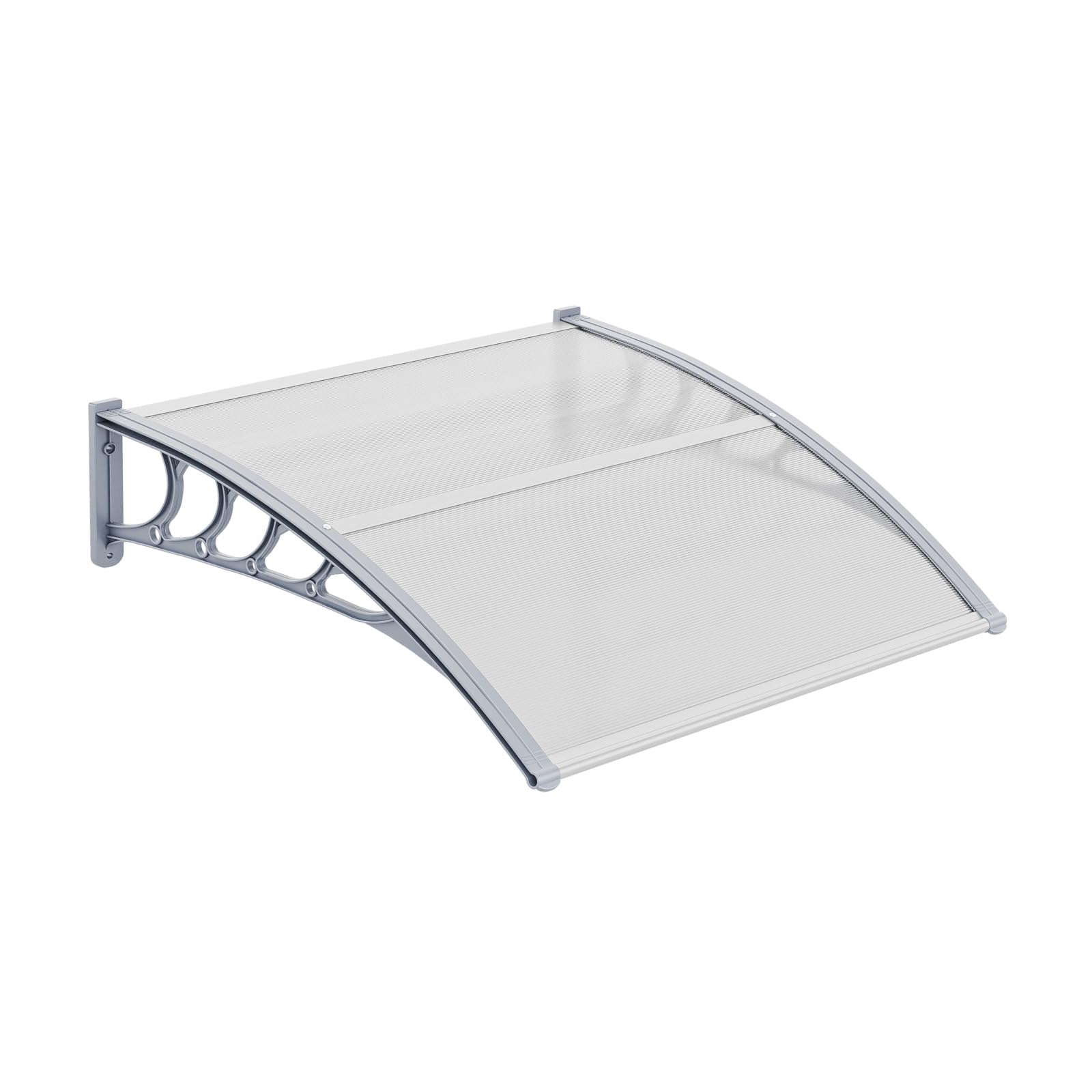 VINGLI Window Awning Door Canopy Exterior, 40" x 80" Awnings for Doors Polycarbonate Cover Patio Door Awning Rain Snow Sunlight Protection Hollow Sheet (Brown Board & Black Bracket)