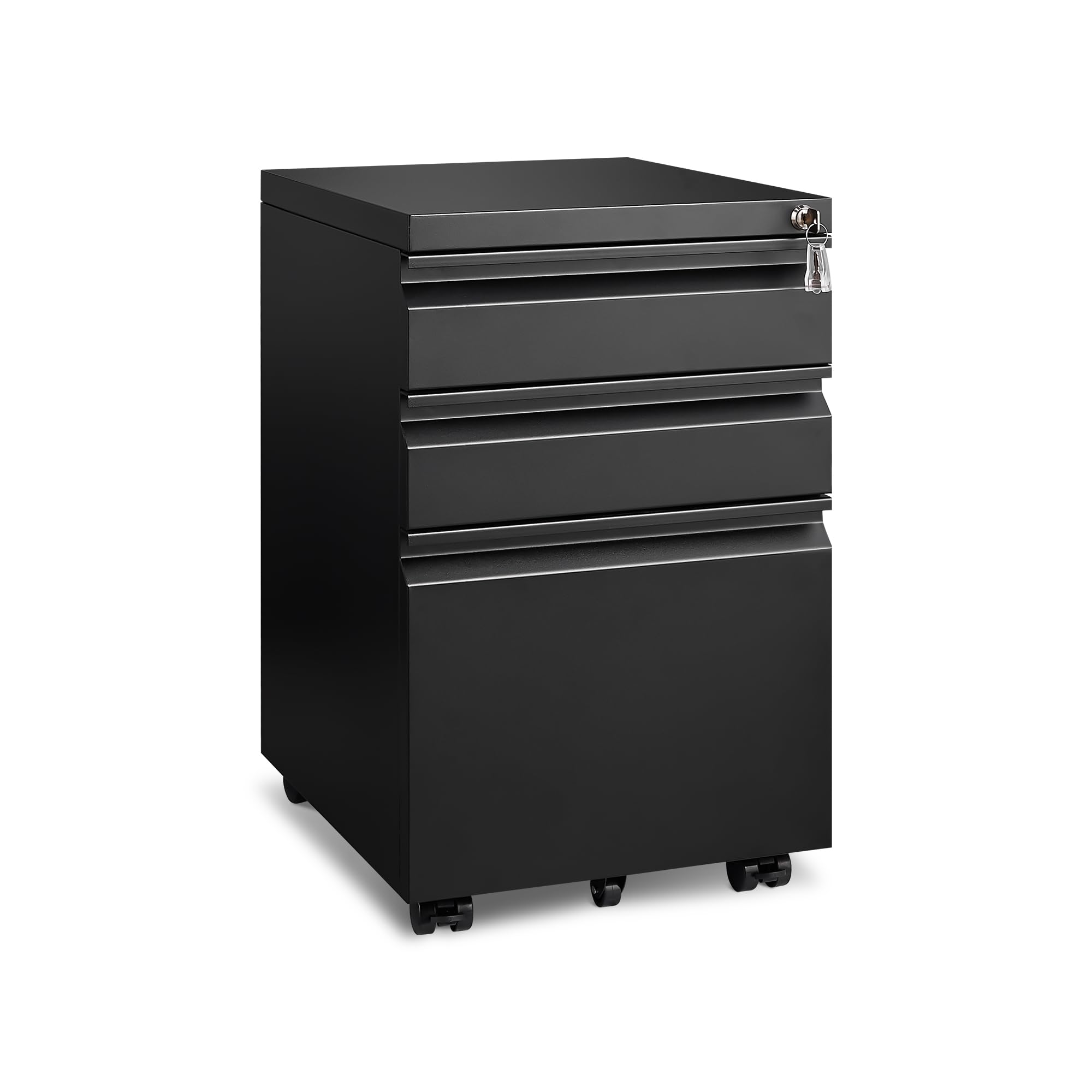 Approgreent Metal Storage Cabinet with Adjustable Shelves, Garage Cabinet with 2 Lockable Doors, Garage Storage Cabinet, Kitchen Pantry Cabinet - 71'H, Black