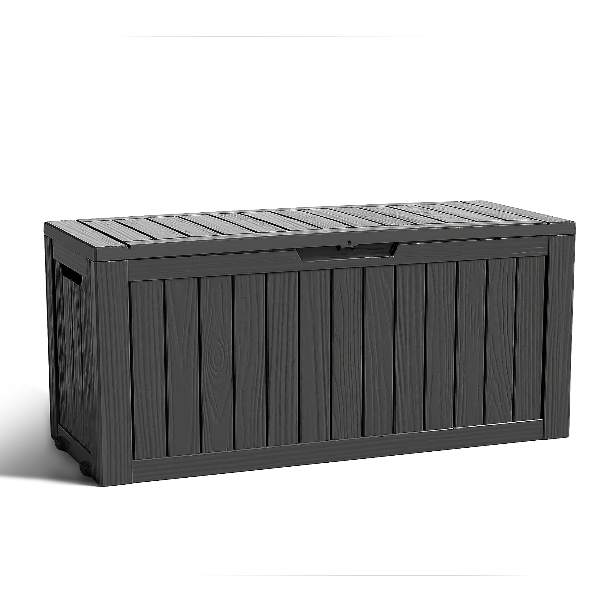 EasyUp 35 Gallon Outdoor Storage Box, Outdoor Deck Boxes for Garden Tools Equipment,Cushions and Patio Storage,Lockable and Resin,Easy to Install(Black)