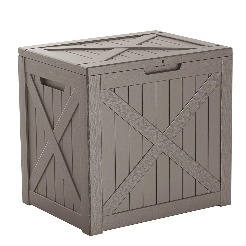 30 Gallon Outdoor Deck Box, Lockable Waterproof Outdoor Storage Boxes For Garden Tools,Indoor Cushions,Accessories Outside Storage Resin Weatherproof Container(Black)