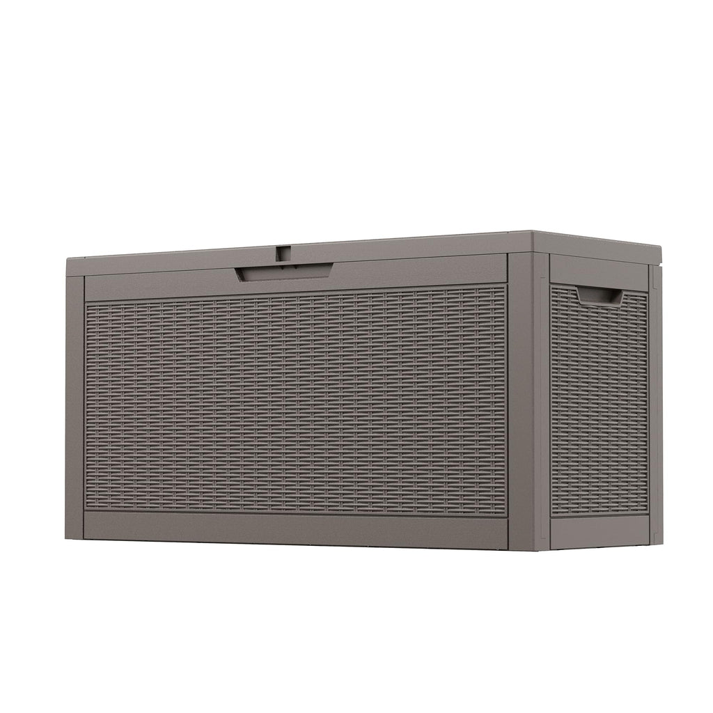 Outdoor Storage Box, Resin Deck Boxes Indoor and outdoor, Waterproof Storage Box Lockable Lid (Black,260 Gallon)