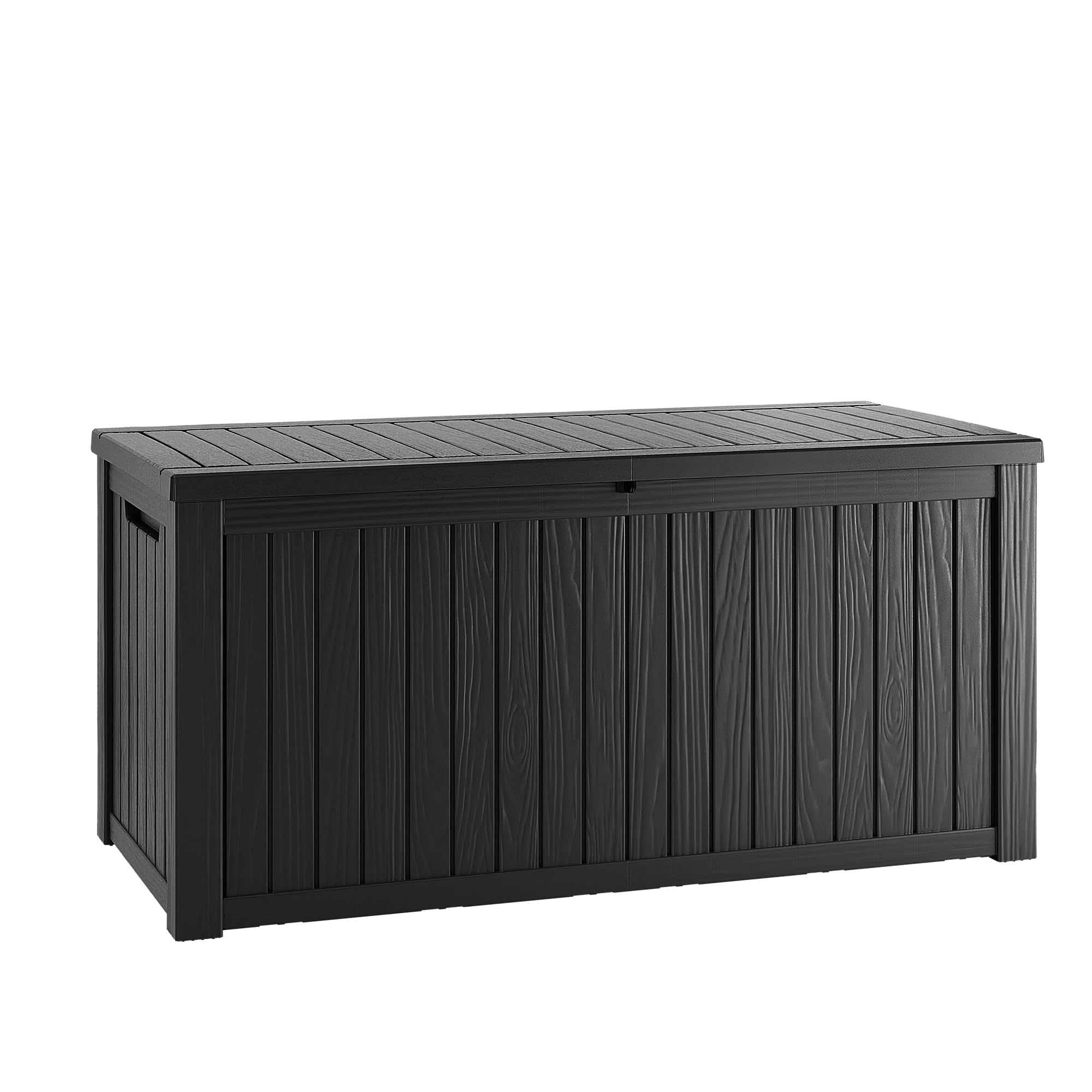TARKARI 270 Gallon Lockable Resin Deck Box, Waterproof & UV-Resistant Outdoor Storage Box for Outdoor Cushion Storage, Garden Tools & Pool Accessories Storage, Black