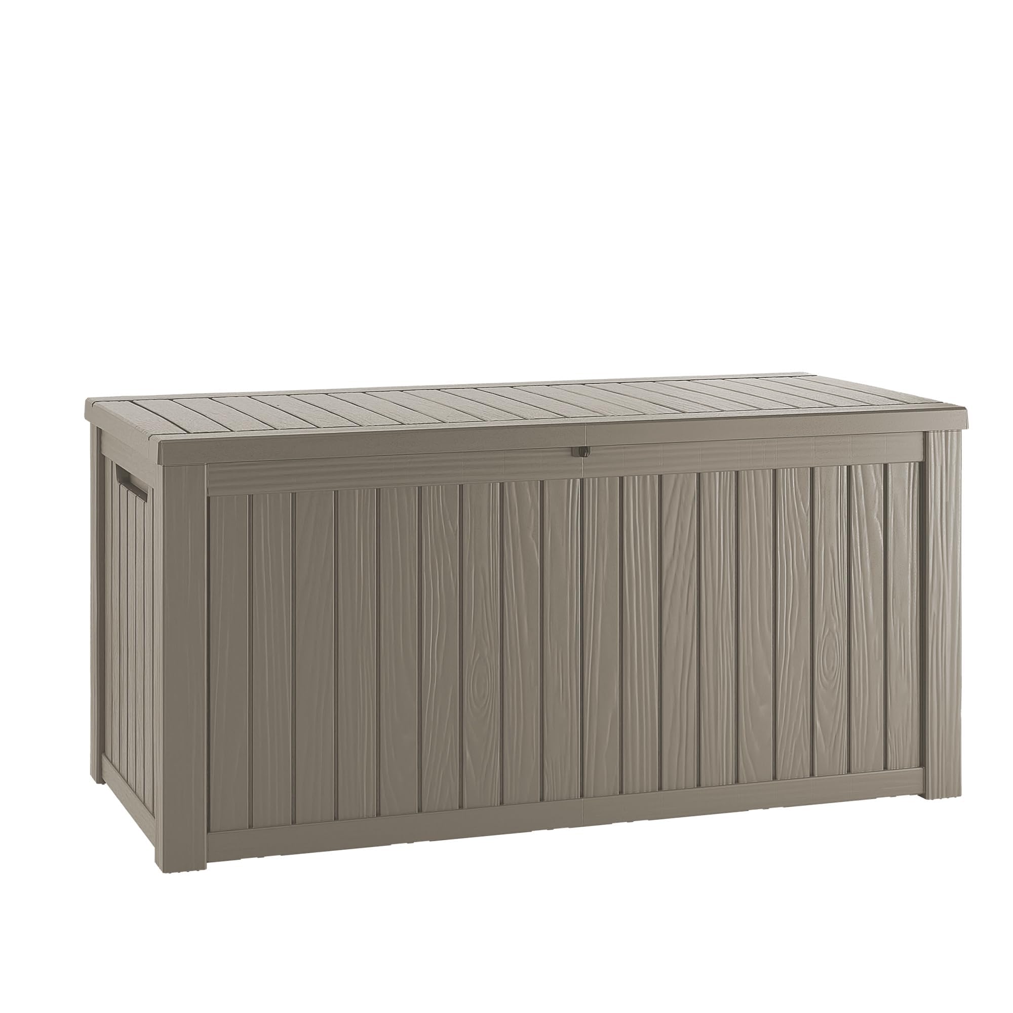 TARKARI 270 Gallon Lockable Resin Deck Box, Waterproof & UV-Resistant Outdoor Storage Box for Outdoor Cushion Storage, Garden Tools & Pool Accessories Storage, Black
