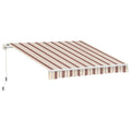 Outsunny 13' x 8' Retractable Awning, Patio Awnings, Sunshade Shelter w/Manual Crank Handle, UV & Water-Resistant Fabric and Aluminum Frame for Deck, Balcony, Yard, Beige