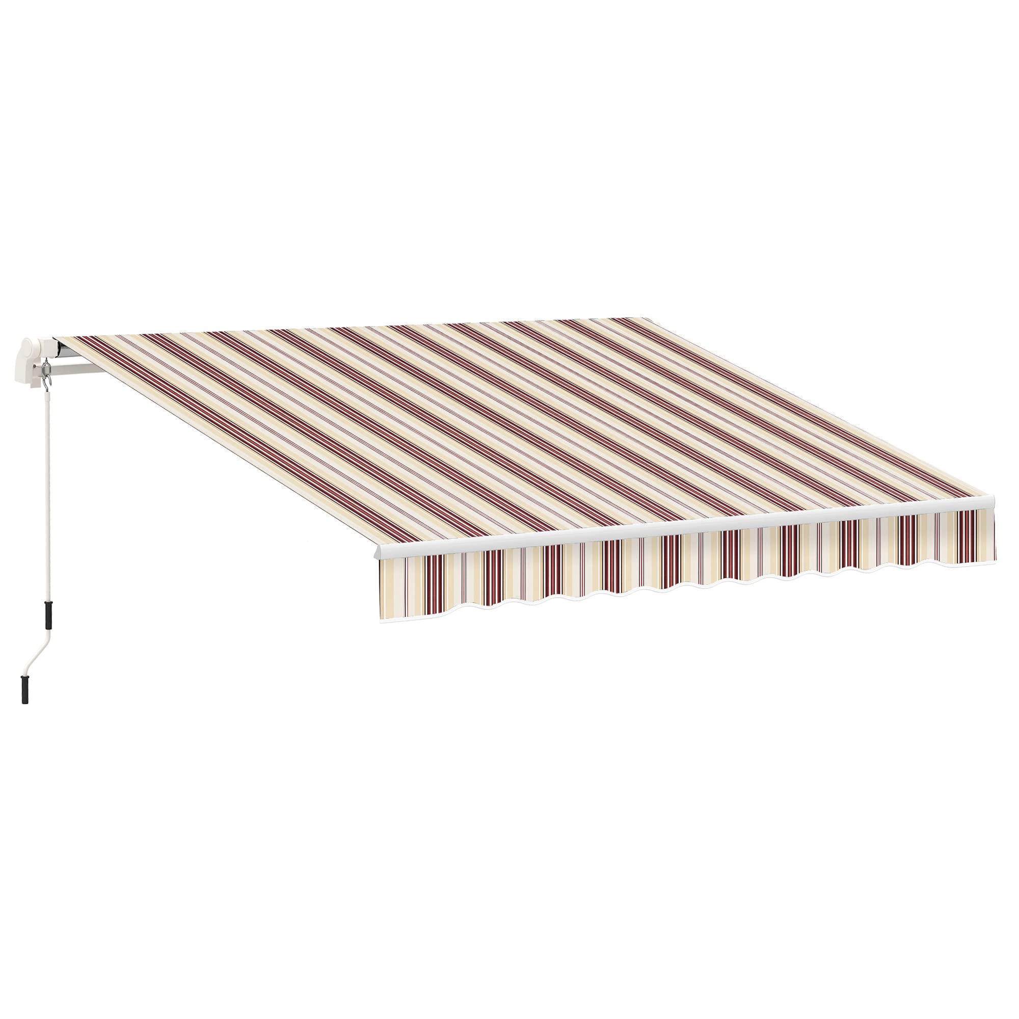 Outsunny 13' x 8' Retractable Awning, Patio Awnings, Sunshade Shelter w/Manual Crank Handle, UV & Water-Resistant Fabric and Aluminum Frame for Deck, Balcony, Yard, Beige
