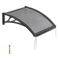 VEVOR Awnings for Door Entrance, 38" x 40" Window Door Awning Canopy Exterior with Drainage & ABS Bracket, Polycarbonate Cover Patio Door Awnings for Sun, UV, Rain, Snow Protection（Brown）