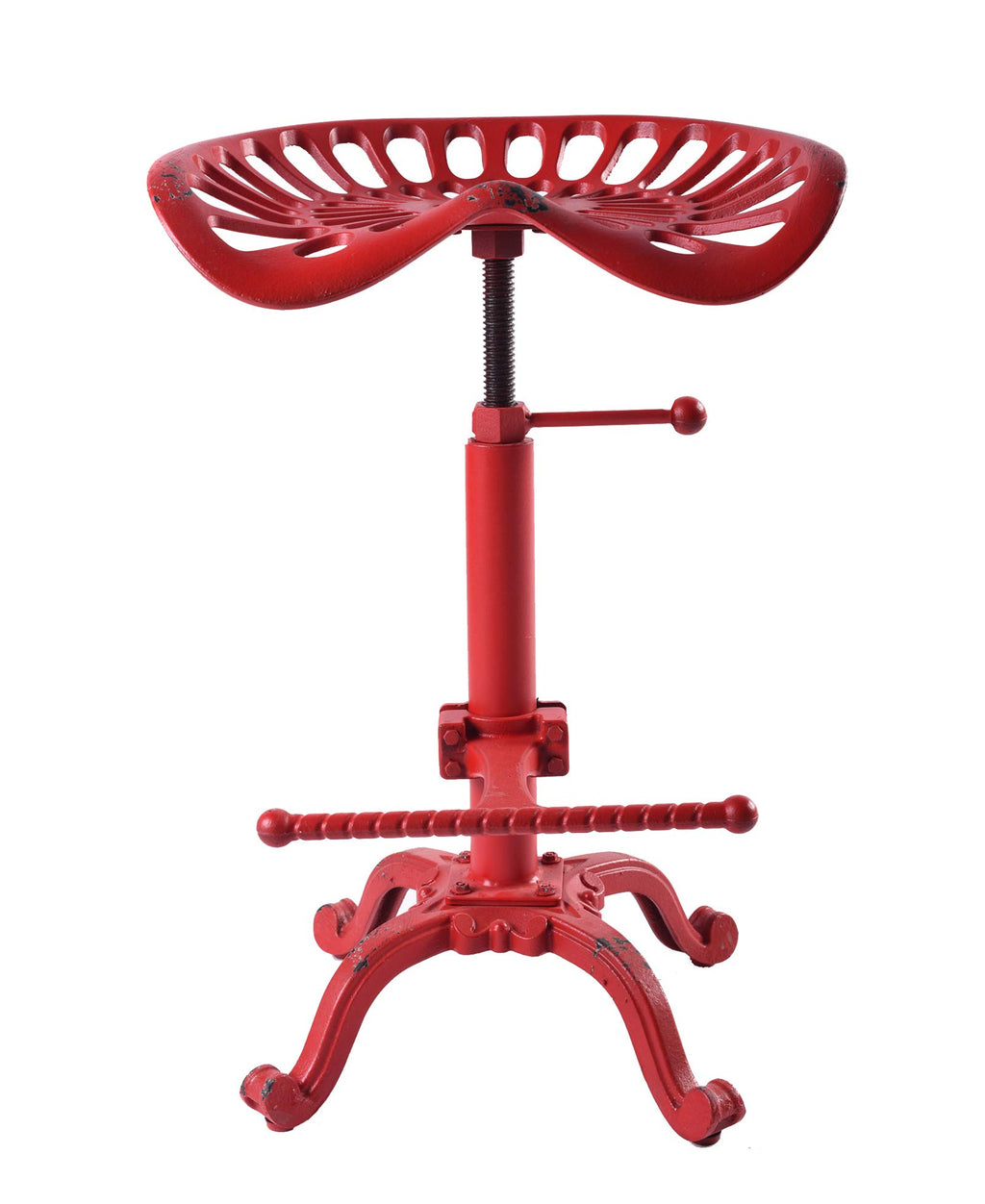 Rustic Industrial Farmhouse Tractor Seat Counter Height Adjustable Bar Stool Cast Iron Swivel Stool Industrial bar Chair (Rust, Cast Iron)