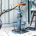 Topower Antique Industrial Round Bottom Adjustable Height Cafe Coffee Retro Vintage Stylish Water Pipe Design Pub Kitchen Bar Stool (Silver, PU Leather Top)