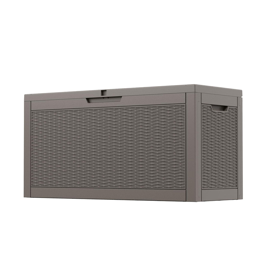 Outdoor Storage Box, Resin Deck Boxes Indoor and outdoor, Waterproof Storage Box Lockable Lid (Black,260 Gallon)
