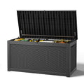 Outdoor Storage Box, Resin Deck Boxes Indoor and outdoor, Waterproof Storage Box Lockable Lid (Black,260 Gallon)