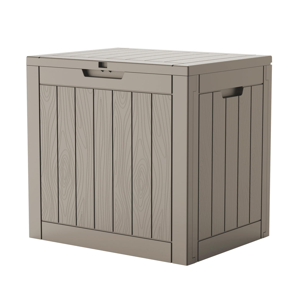 EasyUp 35 Gallon Outdoor Storage Box, Outdoor Deck Boxes for Garden Tools Equipment,Cushions and Patio Storage,Lockable and Resin,Easy to Install(Black)