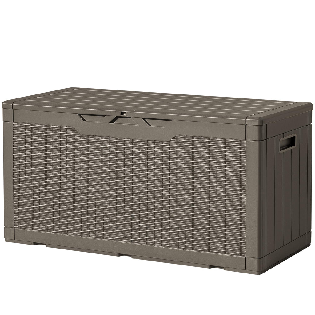 Devoko 30 Gallon Resin Deck Box Waterproof Outdoor Storage Box for Patio Furniture Pool Accessories Indoor Storage for Cushion Garden Tools (30 Gallon, Black)