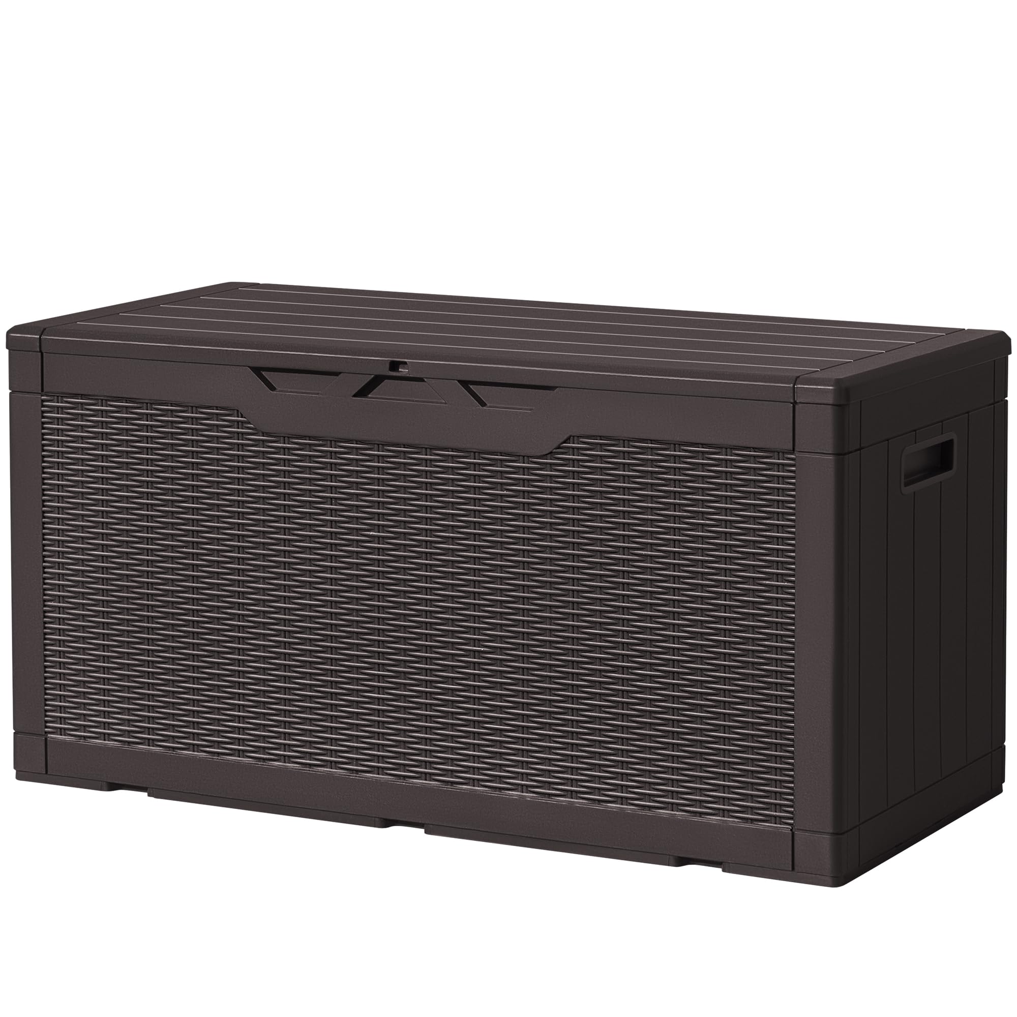 Devoko 30 Gallon Resin Deck Box Waterproof Outdoor Storage Box for Patio Furniture Pool Accessories Indoor Storage for Cushion Garden Tools (30 Gallon, Black)