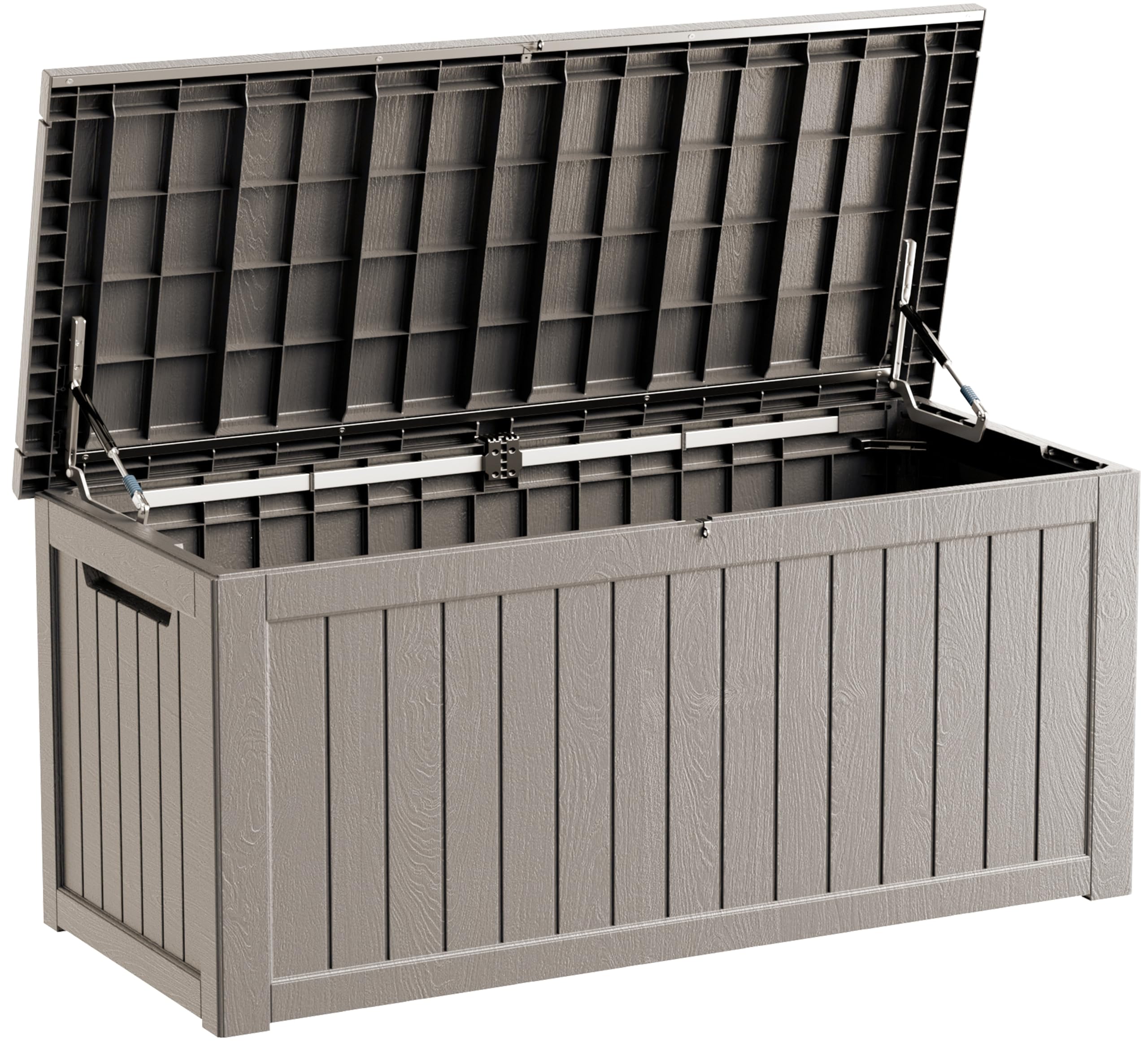 TARKARI 270 Gallon Lockable Resin Deck Box, Waterproof & UV-Resistant Outdoor Storage Box for Outdoor Cushion Storage, Garden Tools & Pool Accessories Storage, Black
